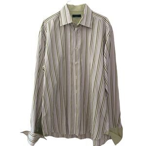 Ted Baker Dress Shirt Archive Button Down Striped Flip Cuffs Mens 17